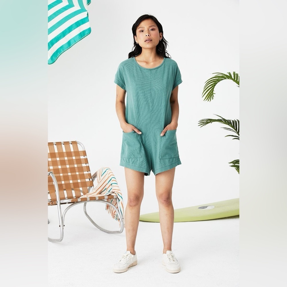 Back Beat Co. XS/S 100% Organic‎ Cotton Slip On Romper